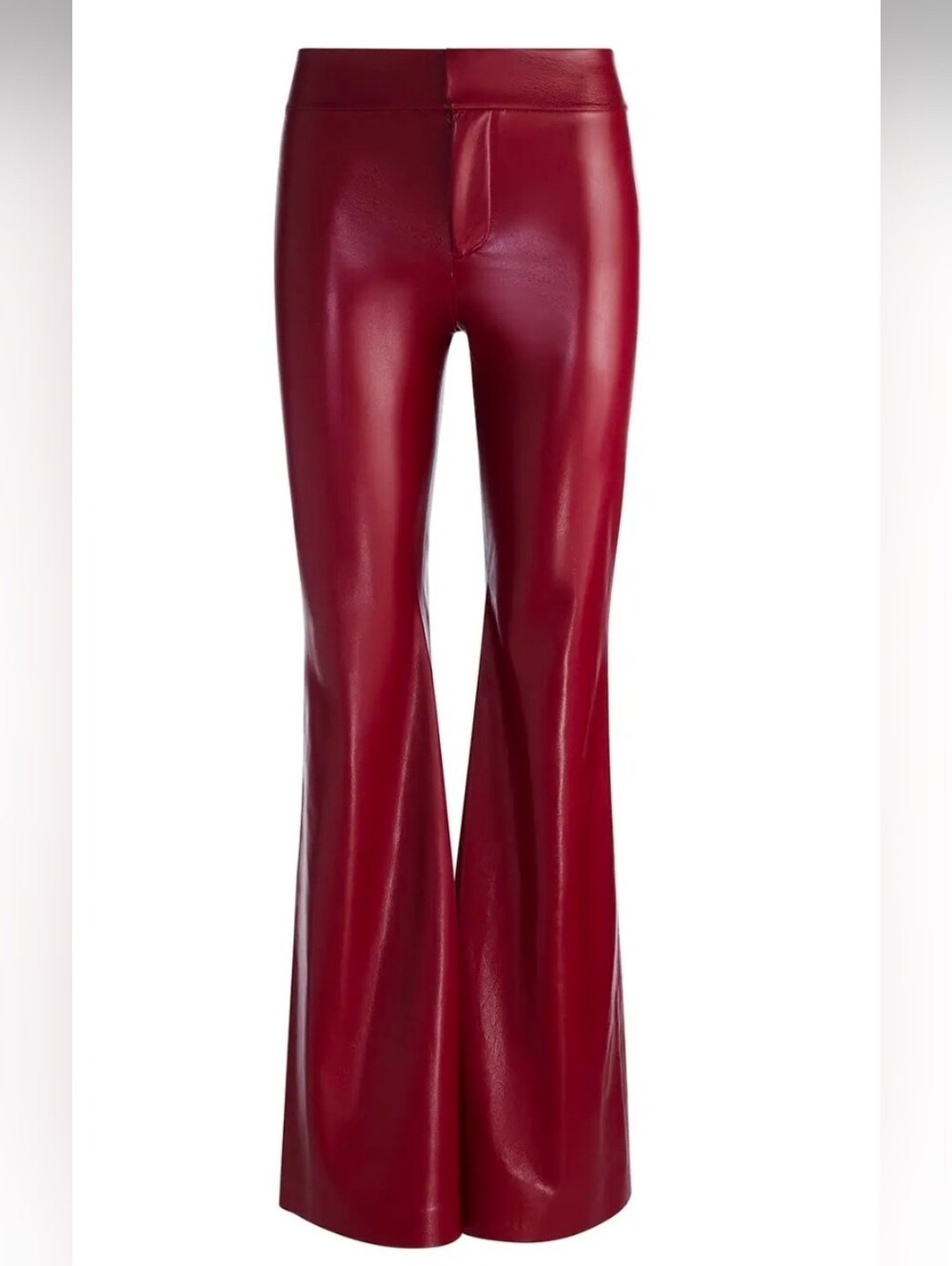 NWT Alice + Olivia Burgundy Faux Leather Flare Pants Sz 0